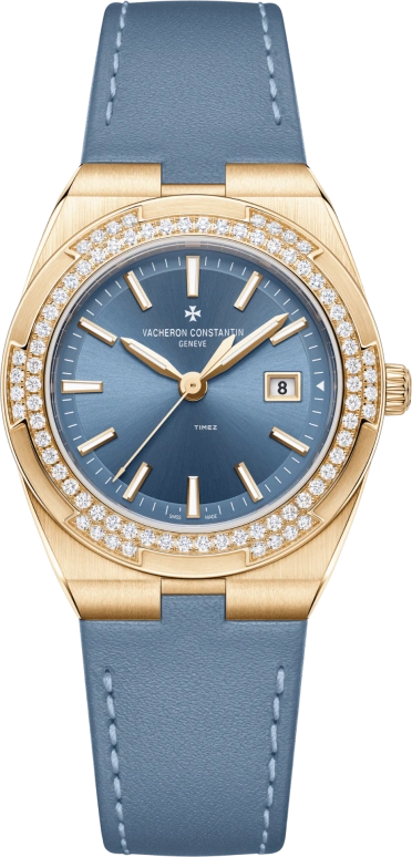 Vacheron Constantin,Overseas 33mm,33mm,Pink Gold,Blue,Quartz,Day,74hours,1225V,1225V/200R-H015
