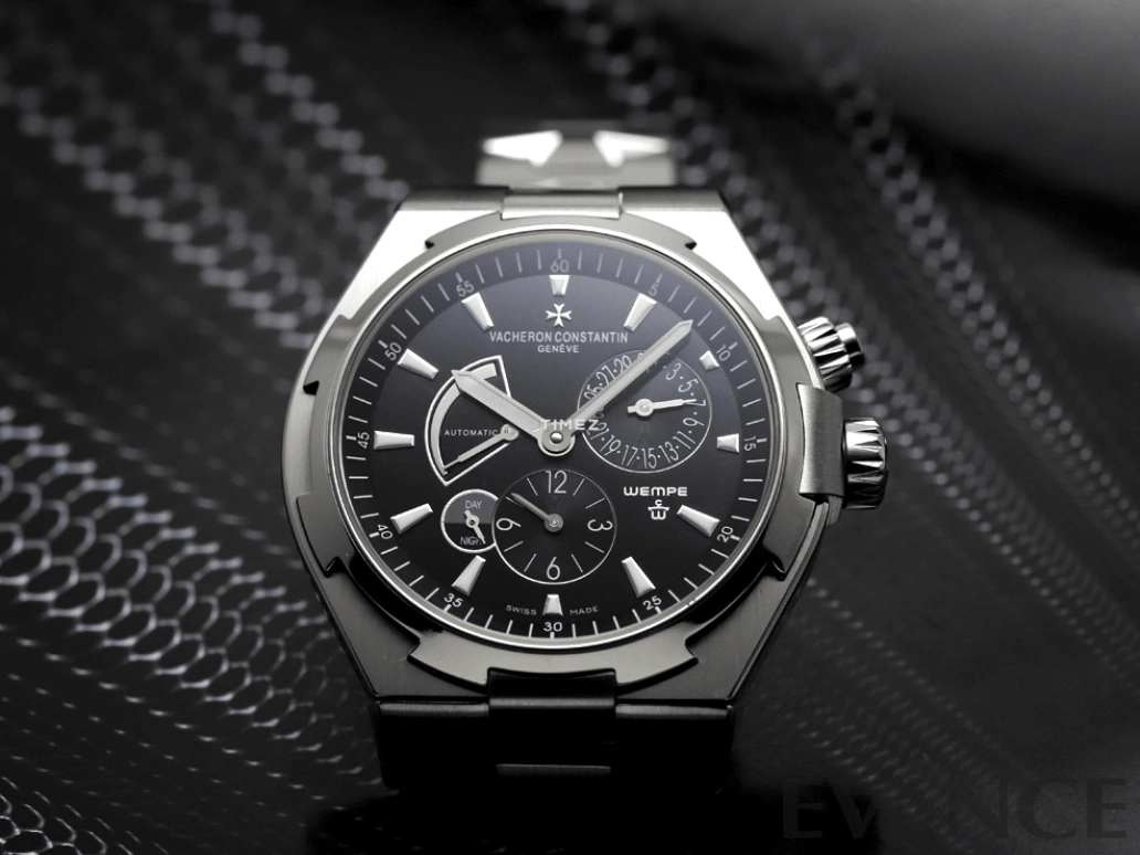 Vacheron Constantin,Overseas 42mm,42mm,Stainless Steel,Black,Automatic,Day,Power Reserve Indicator,Dule Time,47450,47450/B01A-9204