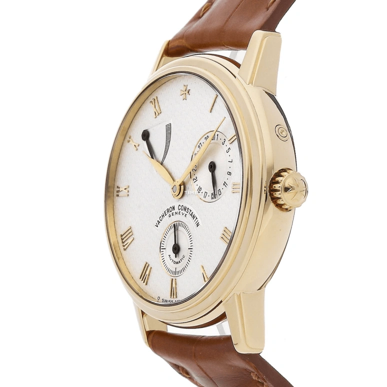 Vacheron Constantin,Patrimony 38mm,38mm,Yellow Gold,Beige,Automatic,Day,Power Reserve Indicator,47200,47200/000J-8444
