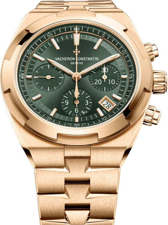 Vacheron Constantin,Overseas 42.50mm,42.50mm,Rose Gold,Green,Automatic,Chronograph,Day,5520V,5520V/210R-B966