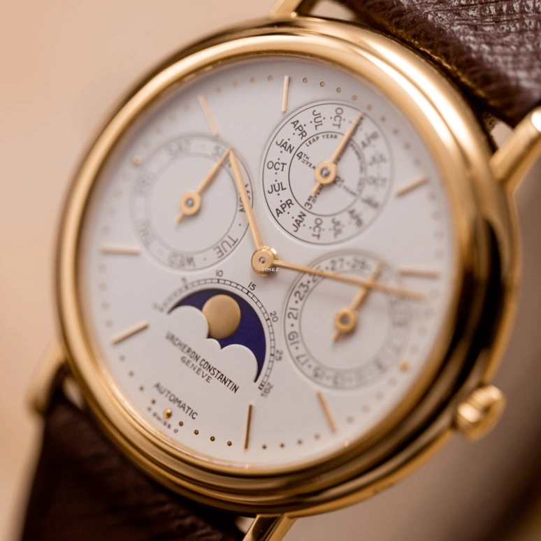 Vacheron Constantin,Patrimony 36mm,36mm,Yellow Gold,White,Automatic,Moonphase,Perpetual Calendar,Leap Year,Month,31hours,In-house Caliber,43031,43031/000J-0223