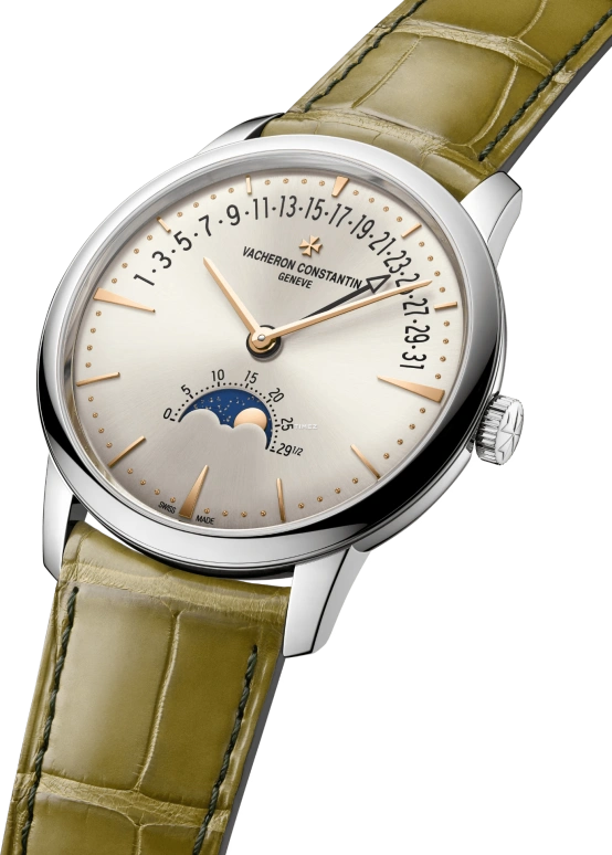 Vacheron Constantin,Patrimony 42.50mm,42.50mm,White Gold,Beige,Automatic,Moonphase,Day,Retrograde,4010U,4010U/000G-H070