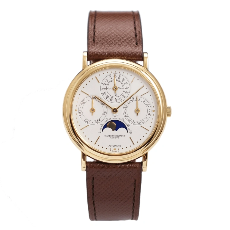 Vacheron Constantin,Patrimony 36mm,36mm,Yellow Gold,White,Automatic,Moonphase,Perpetual Calendar,Leap Year,Month,31hours,In-house Caliber,43031,43031/000J-0223