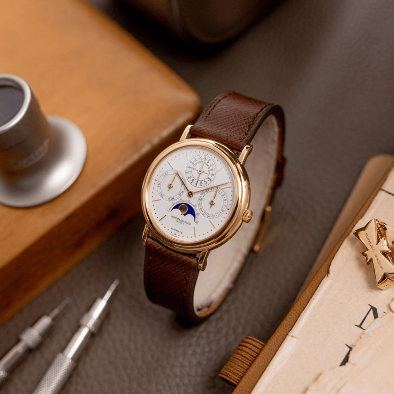 Vacheron Constantin,Patrimony 36mm,36mm,Yellow Gold,White,Automatic,Moonphase,Perpetual Calendar,Leap Year,Month,31hours,In-house Caliber,43031,43031/000J-0223