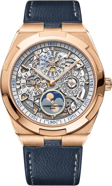 Vacheron Constantin,Overseas 41.50mm,41.50mm,Pink Gold,Skeleton,Automatic,Moonphase,Perpetual Calendar,Leap Year,Month,In-house Caliber,Sapphire,Crystal Glass,4300V,4300V/220R-B547