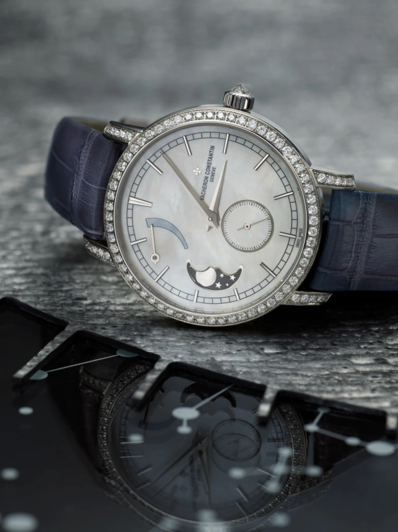 Vacheron Constantin,Traditionnelle 36mm,36mm,White Gold,White,Handwound,Moonphase,Power Reserve Indicator,83570,83570/000G-9916