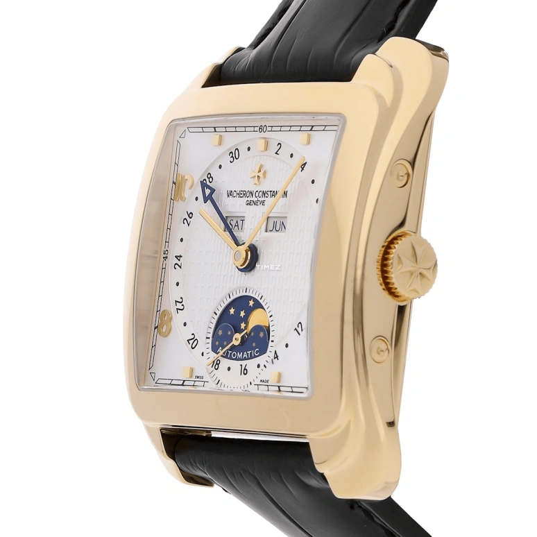 Vacheron Constantin,Historiques 35.70x41mm,35.70x41mm,Yellow Gold,Silver White,Automatic,Moonphase,Month,Date,Day,In-house Caliber,Sapphire,Crystal Glass,47300,47300/000J-9065