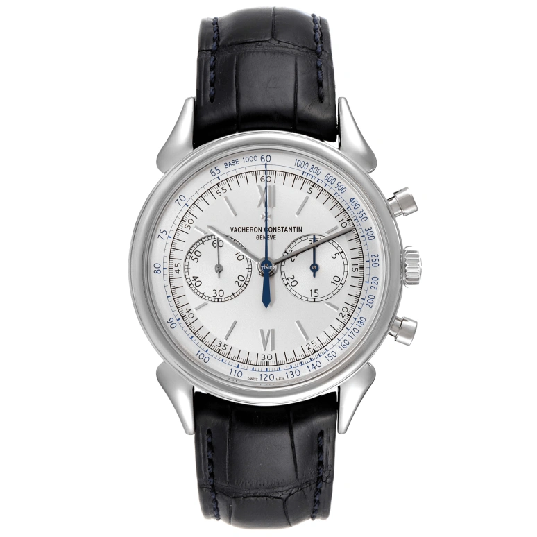Vacheron Constantin,Historiques 38.50mm,38.50mm,Platinum,Silver,Handwound,Chronograph,48hours,5000H,5000H/000P-B058