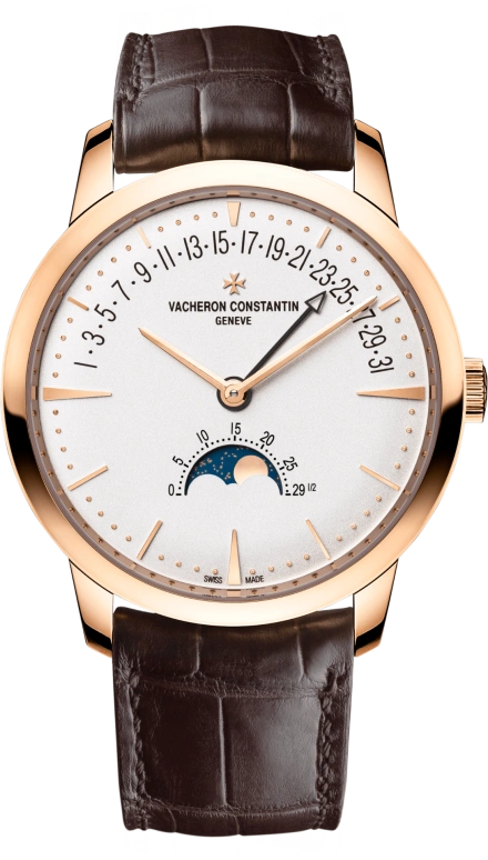 Vacheron Constantin,Patrimony 42.50mm,42.50mm,Pink Gold,Silver,Automatic,Moonphase,Day,Retrograde,4010U,4010U/000R-B329