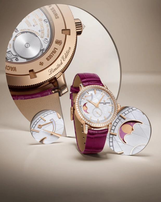 Vacheron Constantin,Traditionnelle 36mm,36mm,Pink Gold,Pink,Handwound,Moonphase,Power Reserve Indicator,83570,83570/000R-H060