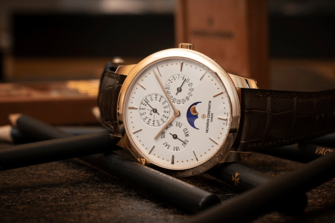 Vacheron Constantin,Patrimony 41mm,41mm,Pink Gold,Silver,Automatic,Moonphase,Perpetual Calendar,Leap Year,Month,40hours,In-house Caliber,43175,43175/000R-9687