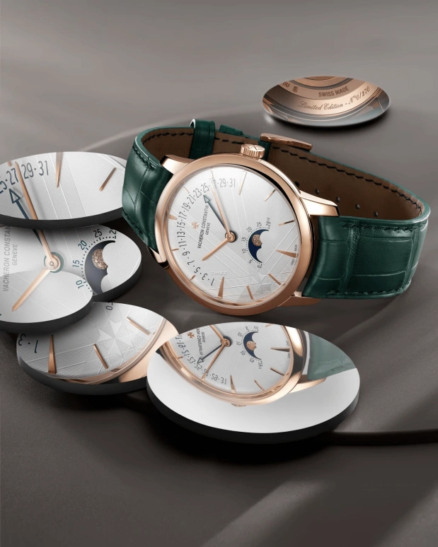 Vacheron Constantin,Patrimony 42.50mm,42.50mm,Pink Gold,Silver,Automatic,Moonphase,Day,Retrograde,4010U,4010U/000R-H117