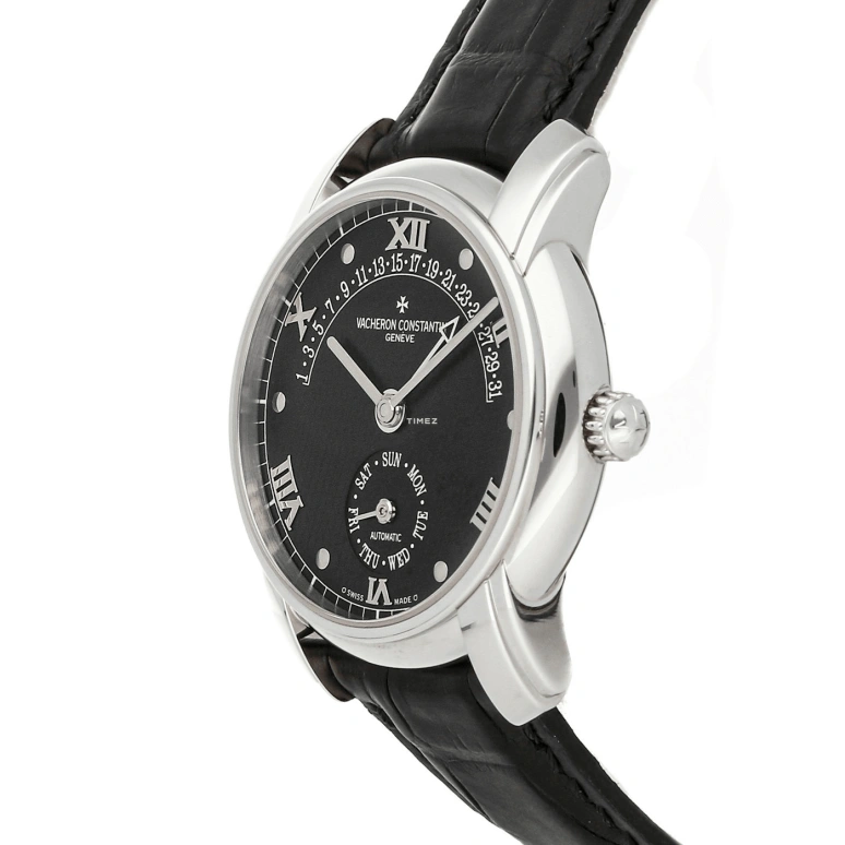 Vacheron Constantin,Patrimony 38mm,38mm,White Gold,Black,Automatic,Date,Day,Retrograde,47245,47245/000P-8789