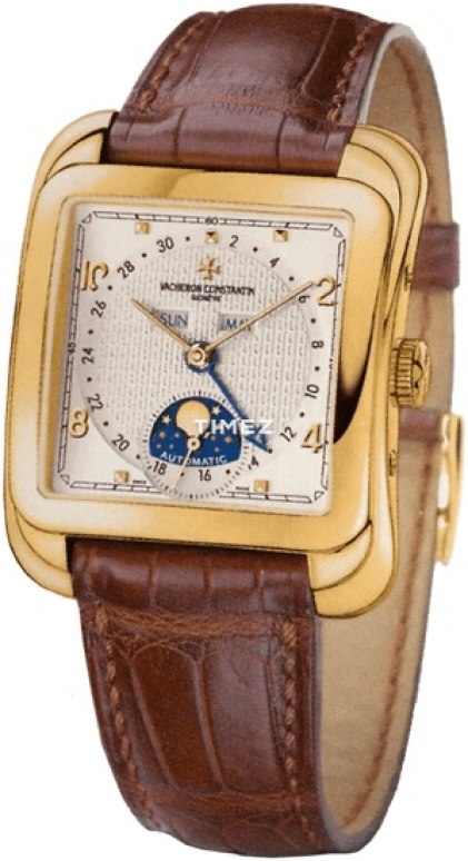 Vacheron Constantin,Historiques 35.70x41mm,35.70x41mm,Yellow Gold,Silver White,Automatic,Moonphase,Month,Date,Day,In-house Caliber,Sapphire,Crystal Glass,47300,47300/000J-9065