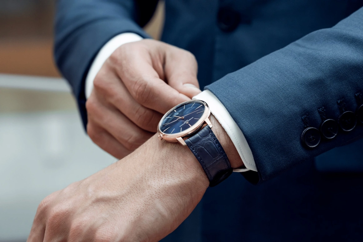Vacheron Constantin,Patrimony 40mm,40mm,Pink Gold,Blue,Automatic,Day,43hours,85180,85180/000R-B515