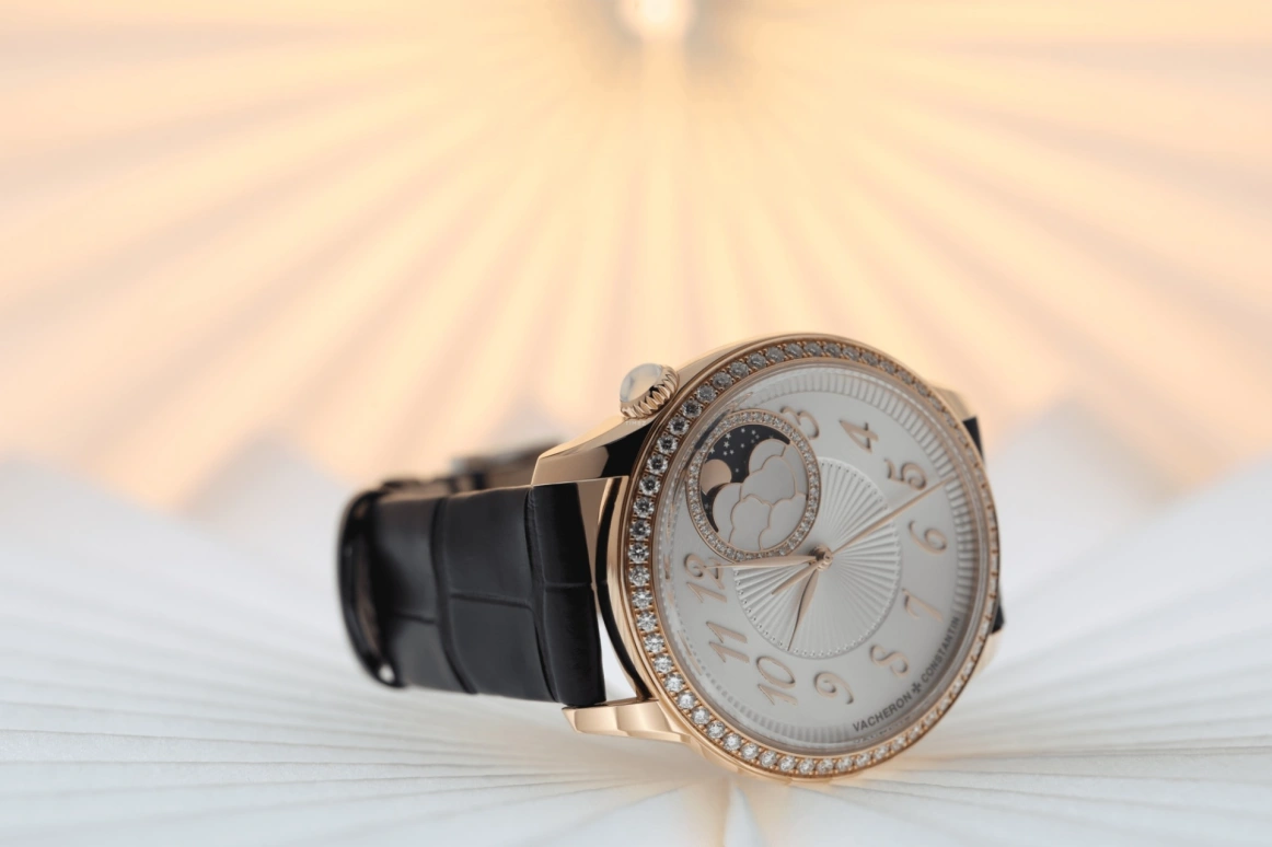 Vacheron Constantin,Égérie 37mm,37mm,Pink Gold,Silver,Automatic,Moonphase,40hours,8005F,8005F/000R-B498