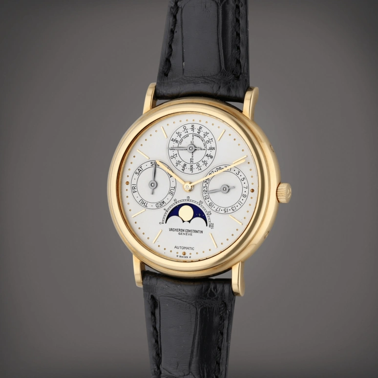 Vacheron Constantin,Patrimony 36mm,36mm,Yellow Gold,White,Automatic,Moonphase,Perpetual Calendar,Leap Year,Month,31hours,In-house Caliber,43031,43031/000J-0223