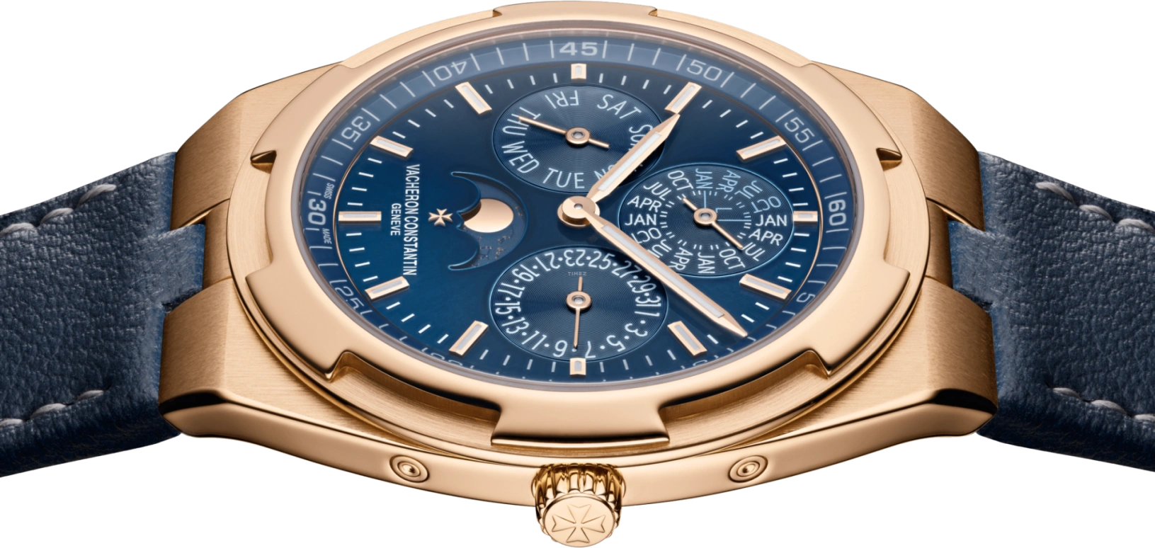 Vacheron Constantin,Overseas 41.50mm,41.50mm,Pink Gold,Blue,Automatic,Moonphase,Perpetual Calendar,Leap Year,Month,40hours,In-house Caliber,4300V,4300V/120R-B509