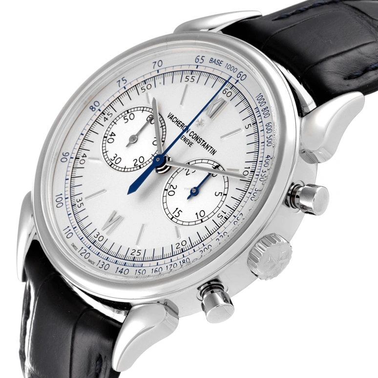 Vacheron Constantin,Historiques 38.50mm,38.50mm,Platinum,Silver,Handwound,Chronograph,48hours,5000H,5000H/000P-B058