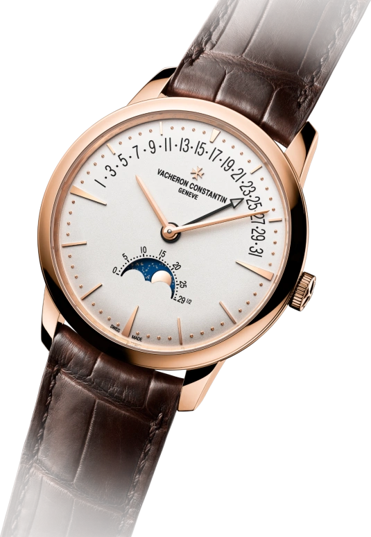 Vacheron Constantin,Patrimony 42.50mm,42.50mm,Pink Gold,Silver,Automatic,Moonphase,Day,Retrograde,4010U,4010U/000R-B329