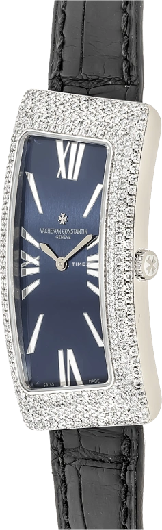 Vacheron Constantin,1972 22.80x46.50mm,22.80x46.50mm,White Gold,Dark Blue,Quartz,In-house Caliber,Sapphire,Crystal Glass,25510,25510/000G-9120