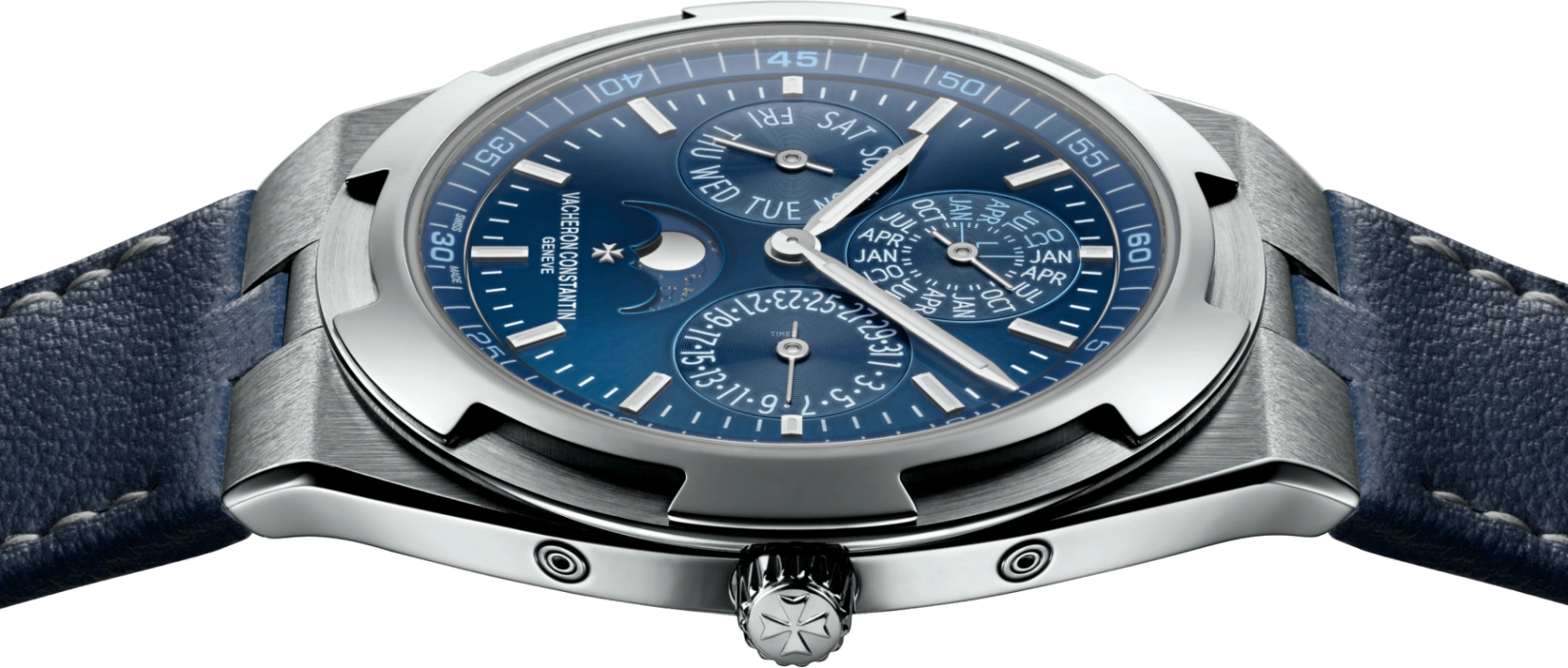 Vacheron Constantin,Overseas 41.50mm,41.50mm,White Gold,Blue,Automatic,Moonphase,Perpetual Calendar,Leap Year,Month,40hours,In-house Caliber,4300V,4300V/120G-B945