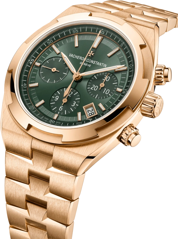 Vacheron Constantin,Overseas 42.50mm,42.50mm,Rose Gold,Green,Automatic,Chronograph,Day,5520V,5520V/210R-B966