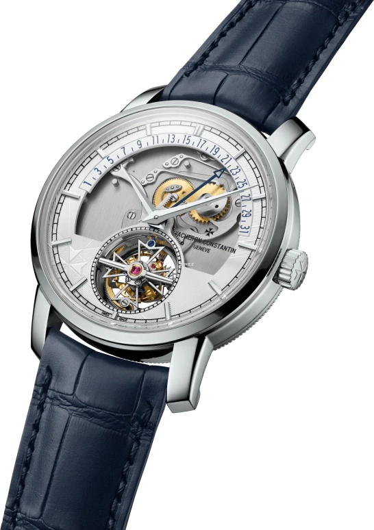 Vacheron Constantin,Traditionnelle 41mm,41mm,Platinum,Silver,See-through,Automatic,Day,Tourbillon,Retrograde,6010T,6010T/000P-H055