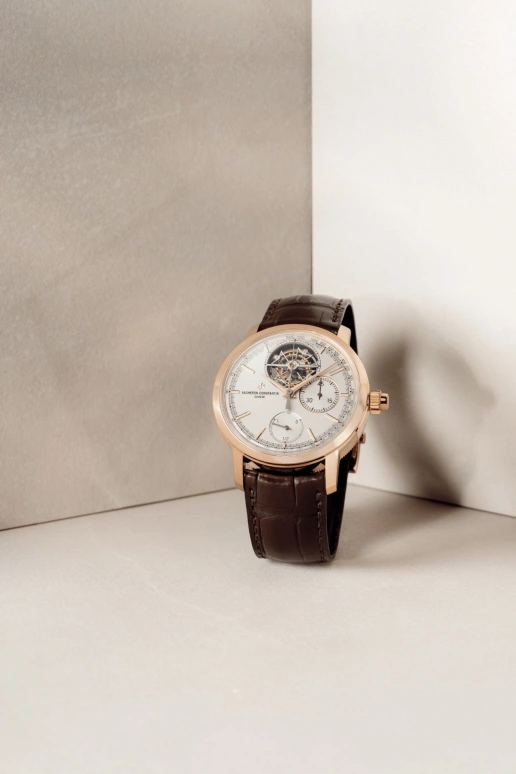 Vacheron Constantin,Traditionnelle 42.50mm,42.50mm,Pink Gold,Silver,Handwound,Chronograph,Monopoussoir,Power Reserve Indicator,Tourbillon Escapement,65hours,In-house Caliber,5100T,5100T/000R-B623
