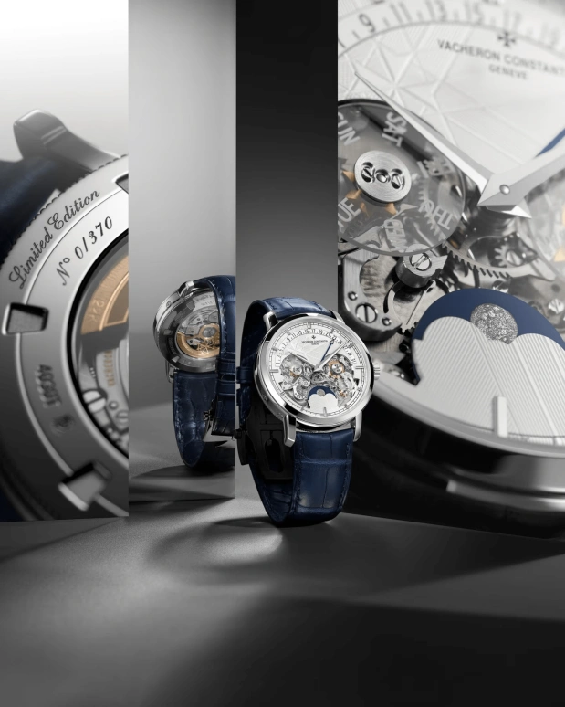 Vacheron Constantin,Traditionnelle 41mm,41mm,Platinum,Silver,See-through,Automatic,Moonphase,Perpetual Calendar,Month,Date,40hours,In-house Caliber,4030T,4030T/000P-H054