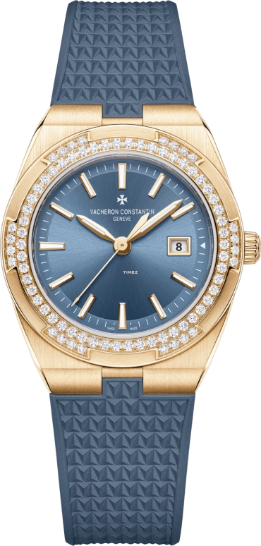 Vacheron Constantin,Overseas 33mm,33mm,Pink Gold,Blue,Quartz,Day,74hours,1225V,1225V/200R-H015