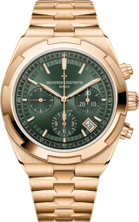 Vacheron Constantin,Overseas 42.50mm,42.50mm,Rose Gold,Green,Automatic,Chronograph,Day,5520V,5520V/210R-B966