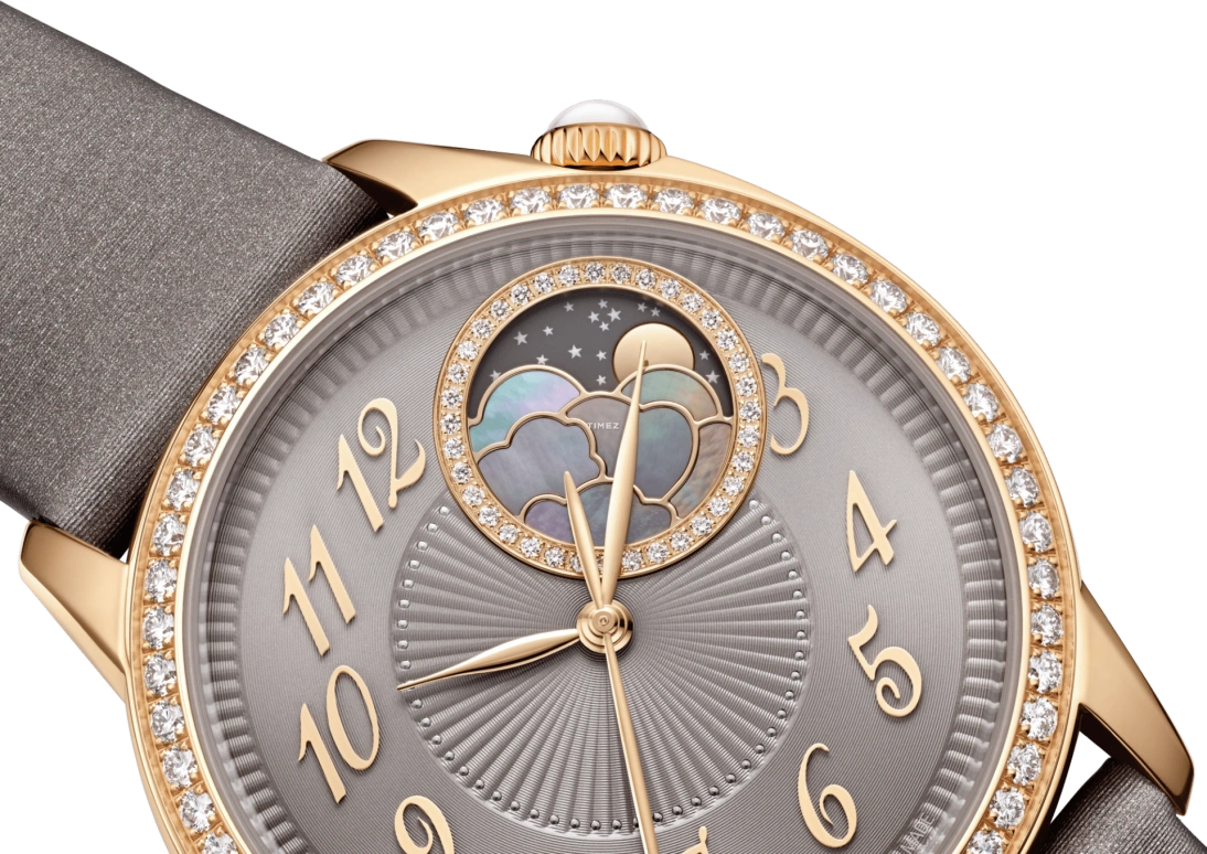 Vacheron Constantin,Égérie 37mm,37mm,Pink Gold,Red Gold,Brown,Automatic,Moonphase,Sapphire,8005F,8005F/000R-B958
