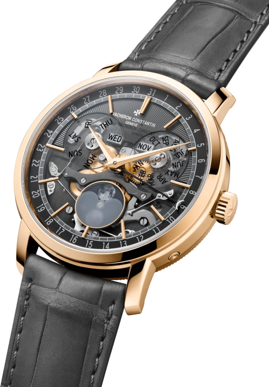 Vacheron Constantin,Traditionnelle 41mm,41mm,Pink Gold,See-through,Automatic,Moonphase,Month,Date,Day,40hours,In-house Caliber,4020T,4020T/000R-B654