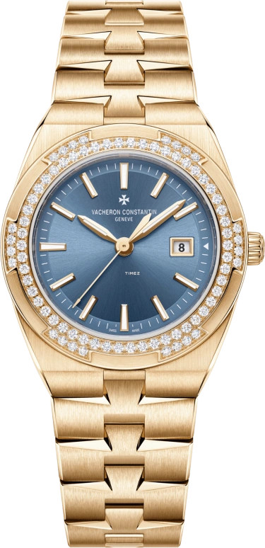 Vacheron Constantin,Overseas 33mm,33mm,Pink Gold,Blue,Quartz,Day,74hours,1225V,1225V/200R-H015