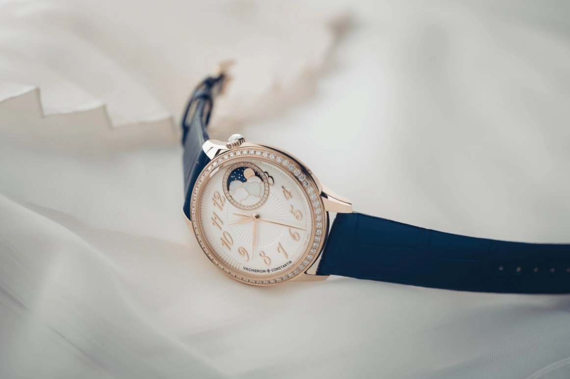 Vacheron Constantin,Égérie 37mm,37mm,Pink Gold,Silver,Automatic,Moonphase,40hours,8005F,8005F/000R-B498