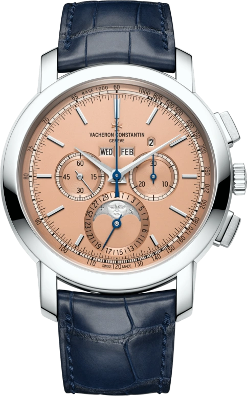 Vacheron Constantin,Traditionnelle 43mm,43mm,Platinum,Rose,Handwound,Chronograph,Moonphase,Perpetual Calendar,Leap Year,48hours,In-house Caliber,5000T,5000T/000P-B975