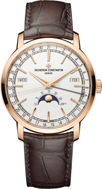 Vacheron Constantin,Traditionnelle 41mm,41mm,Pink Gold,Silver,Automatic,Moonphase,Month,Date,Day,43hours,In-house Caliber,4010T,4010T/000R-B344