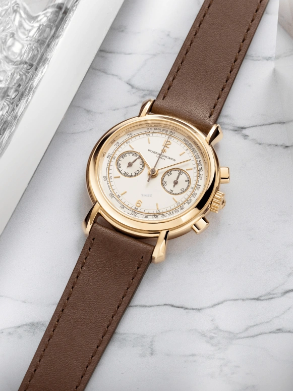 Vacheron Constantin,Historiques 38mm,38mm,Yellow Gold,White,Handwound,Chronograph,48hours,47111,47111/000J-7522