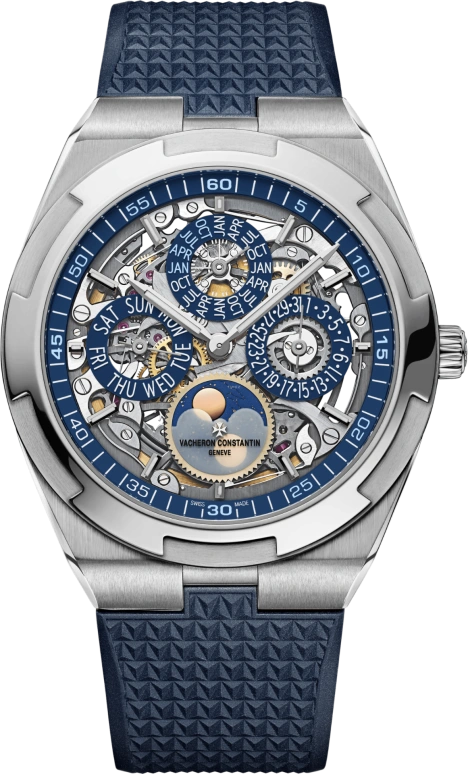 Vacheron Constantin,Overseas 41.50mm,41.50mm,White Gold,Skeleton,Automatic,Moonphase,Perpetual Calendar,Leap Year,Month,40hours,In-house Caliber,4300V,4300V/120G-B946