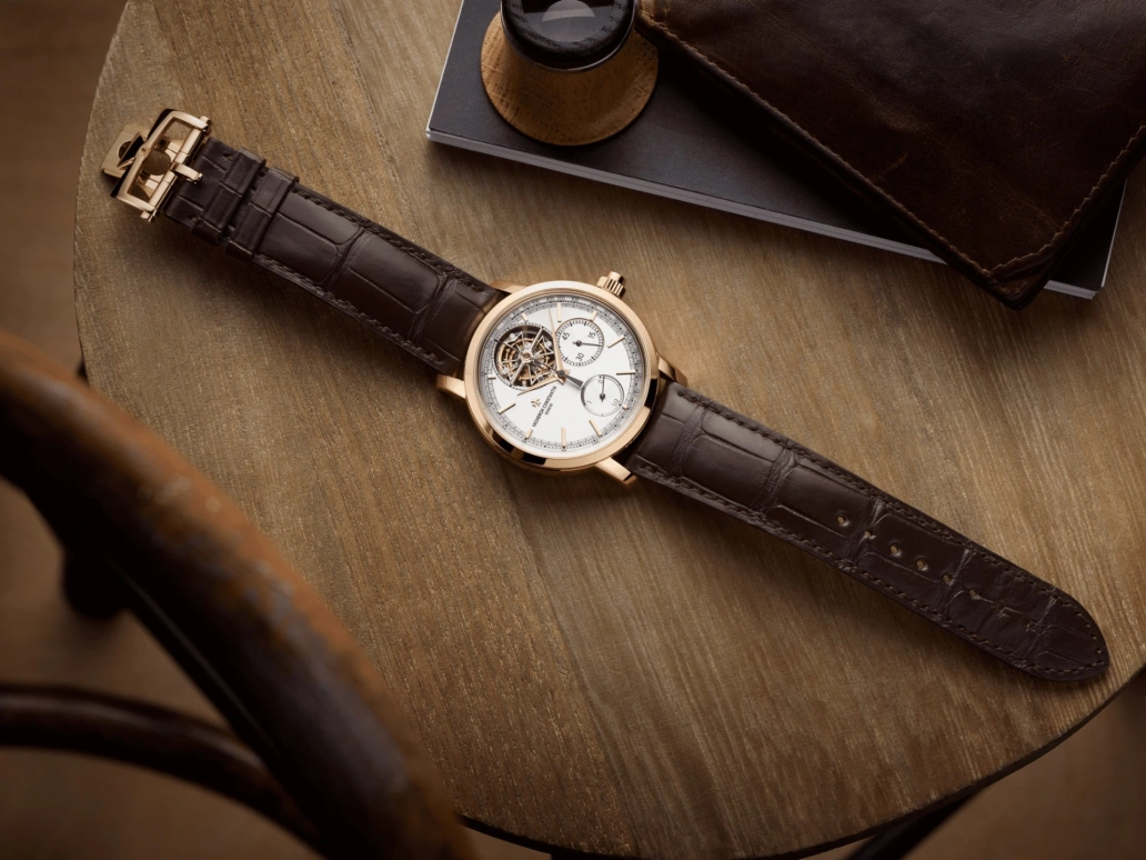 Vacheron Constantin,Traditionnelle 42.50mm,42.50mm,Pink Gold,Silver,Handwound,Chronograph,Monopoussoir,Power Reserve Indicator,Tourbillon Escapement,65hours,In-house Caliber,5100T,5100T/000R-B623
