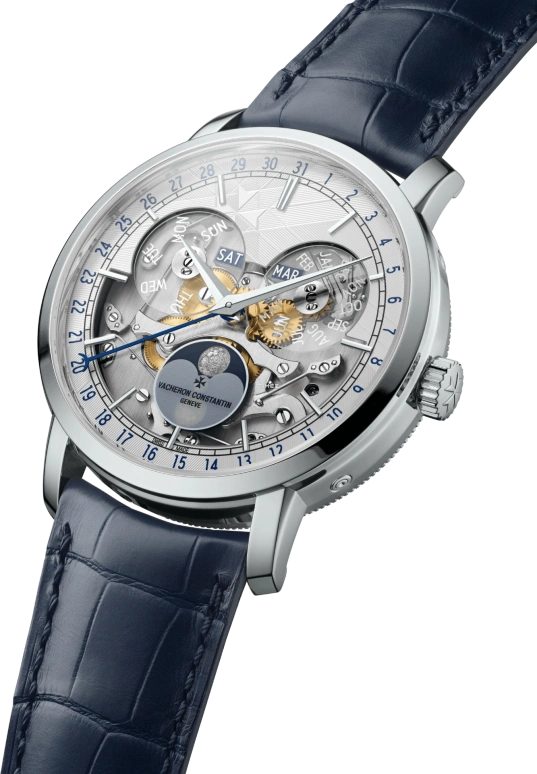 Vacheron Constantin,Traditionnelle 41mm,41mm,Platinum,Silver,Automatic,Moonphase,Month,Date,Day,40hours,In-house Caliber,4020T,4020T/000P-H038