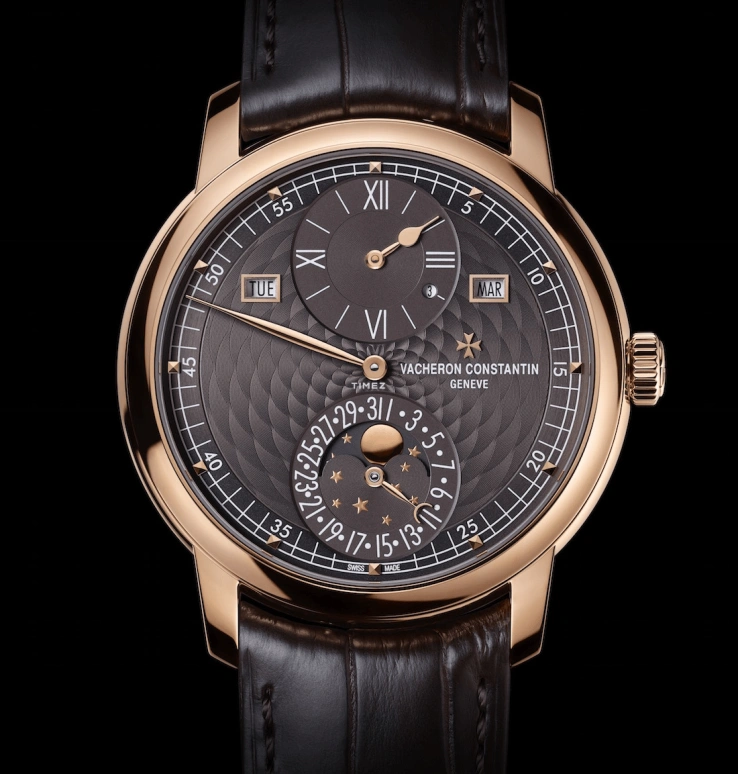 Vacheron Constantin,Malte 42mm,42mm,Rose Gold,Coffee,Automatic,Moonphase,Perpetual Calendar,Leap Year,Month,40hours,In-house Caliber,4000C,4000C/000R-B121
