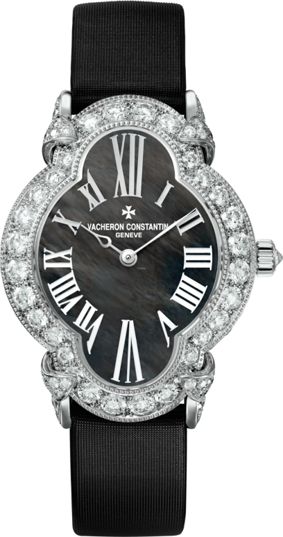 Vacheron Constantin,Heures Créatives 26.50x36.20mm,26.50x36.20mm,White Gold,Black,Handwound,40hours,In-house Caliber,37640,37640/000G-B659