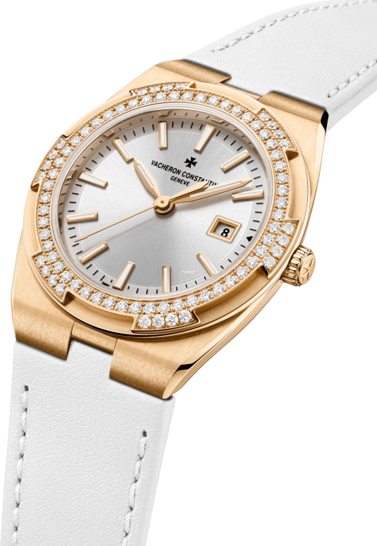 Vacheron Constantin,Overseas 33mm,33mm,Pink Gold,Silver,Quartz,Day,74hours,1225V,1225V/000R-B592