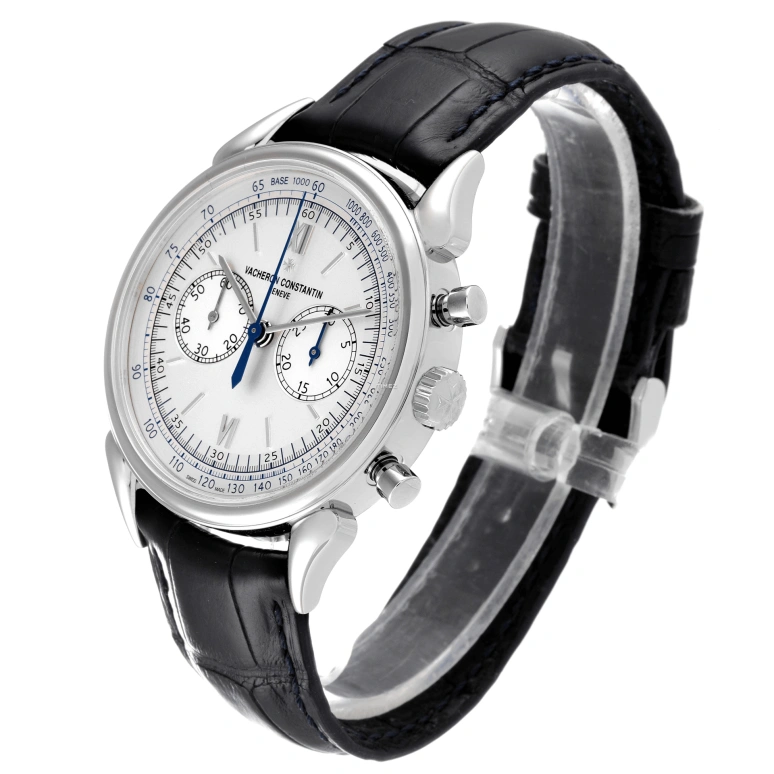 Vacheron Constantin,Historiques 38.50mm,38.50mm,Platinum,Silver,Handwound,Chronograph,48hours,5000H,5000H/000P-B058