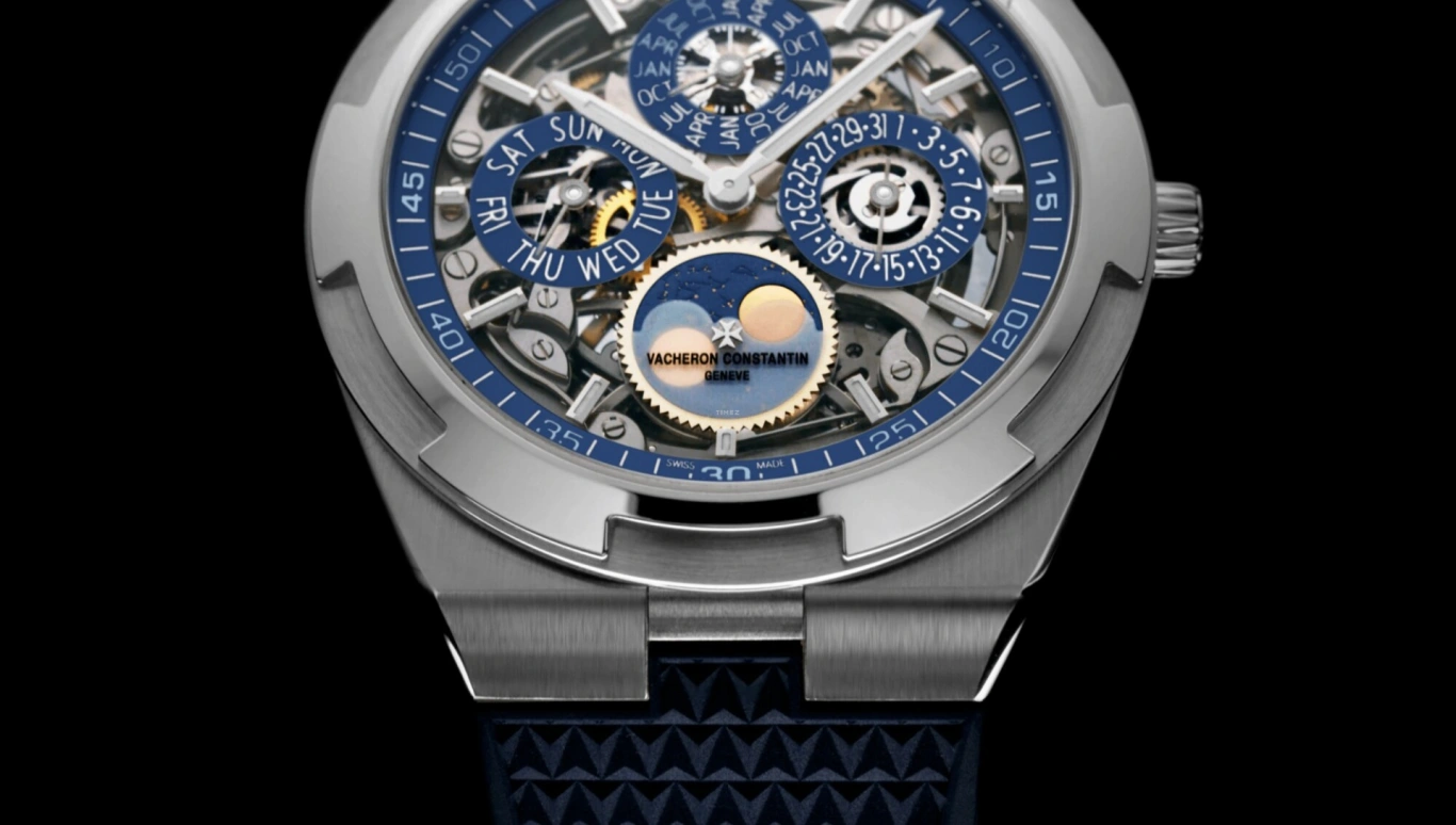 Vacheron Constantin,Overseas 41.50mm,41.50mm,White Gold,Skeleton,Automatic,Moonphase,Perpetual Calendar,Leap Year,Month,40hours,In-house Caliber,4300V,4300V/120G-B946