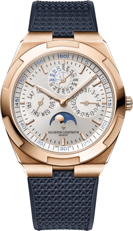 Vacheron Constantin,Overseas 41.50mm,41.50mm,Pink Gold,Silver,Automatic,Moonphase,Perpetual Calendar,Leap Year,Month,40hours,In-house Caliber,4300V,4300V/000R-B064