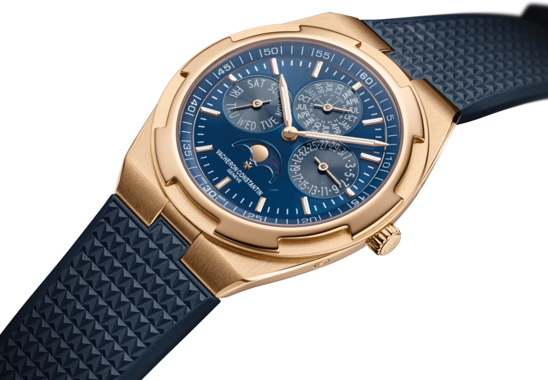 Vacheron Constantin,Overseas 41.50mm,41.50mm,Pink Gold,Blue,Automatic,Moonphase,Perpetual Calendar,Leap Year,Month,40hours,In-house Caliber,4300V,4300V/120R-B509