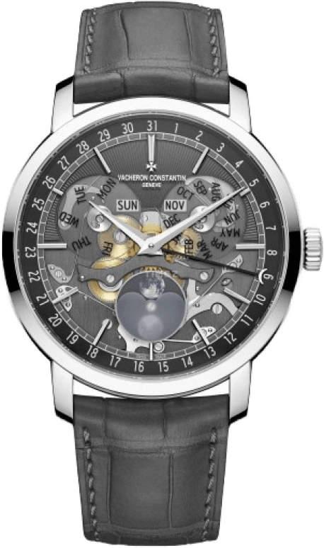 Vacheron Constantin,Traditionnelle 41mm,41mm,White Gold,See-through,Automatic,Moonphase,Month,Date,Day,40hours,In-house Caliber,4020T,4020T/000G-B655